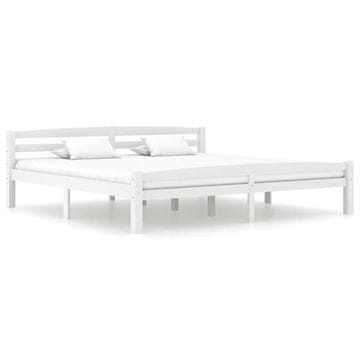 Vidaxl Posteljni okvir bel iz trdne borovine 200x200 cm