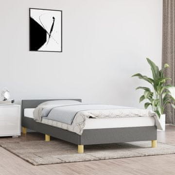 shumee vidaXL Posteljni okvir brez vzmetnice temno siv 80x200 cm oblazinjen s blagom