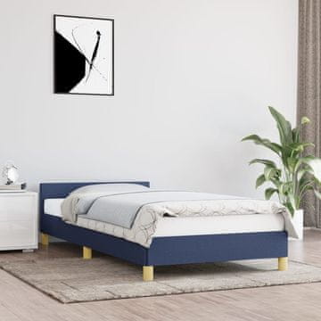 shumee vidaXL Posteljni okvir brez vzmetnice, moder, 100x200 cm, oblazinjen s tkanino
