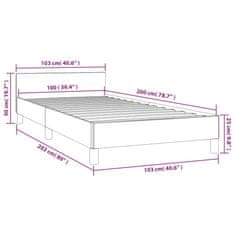 Vidaxl Posteljni okvir brez vzmetnice temno siv 100x200 cm blago