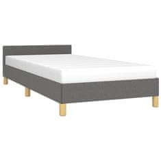 Vidaxl Posteljni okvir brez vzmetnice temno siv 100x200 cm blago