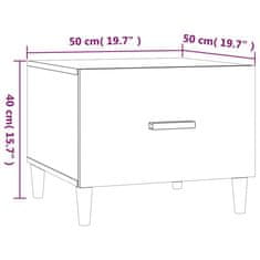 Vidaxl Klubska mizica siva sonoma 50x50x40 cm konstruiran les