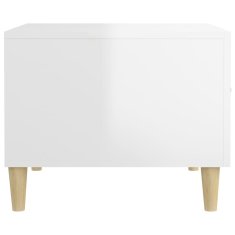 Vidaxl Klubska mizica 2 kos visok sijaj bela 50x50x40 cm inžen. les
