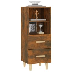 Vidaxl Komoda dimljeni hrast 34,5x34x90 cm konstruiran les