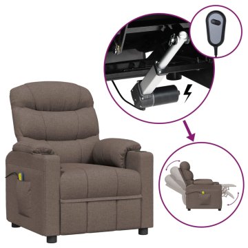 Vidaxl Električni masažni stol taupe blago
