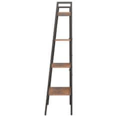 Vidaxl 4-nadstropni stoječi regal temno rjav in črn 56x35x140 cm
