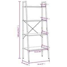 Vidaxl 4-nadstropni stoječi regal temno rjav in črn 56x35x140 cm