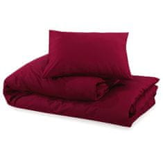 Vidaxl Posteljnina bordo 140x200 cm bombaž