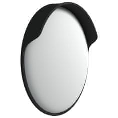 Vidaxl Zunanje konveksno prometno ogledalo črno Ø60 cm polikarbonat