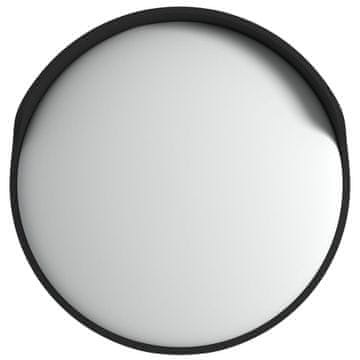 Vidaxl Zunanje konveksno prometno ogledalo črno Ø60 cm polikarbonatno