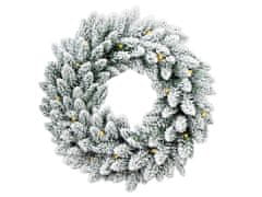 LAALU.cz Božični venec umeten neokrašen snežno bel DELUXE Viola 30 cm z LED OSVETLJALO za na mizo in obešanje
