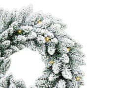 LAALU.cz Božični venec umeten neokrašen snežno bel DELUXE Viola 30 cm z LED OSVETLJALO za na mizo in obešanje