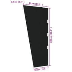 shumee Panel za vratni nadstrešek črn 50x100 cm kaljeno steklo