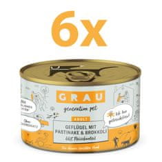 Grau GP Adult konzerva za pse, perutnina & pastinak & brokoli, 6 x 200 g