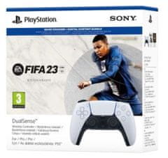 Sony PS5 DualSense brezžični kontroler, bel + FIFA 23 igra