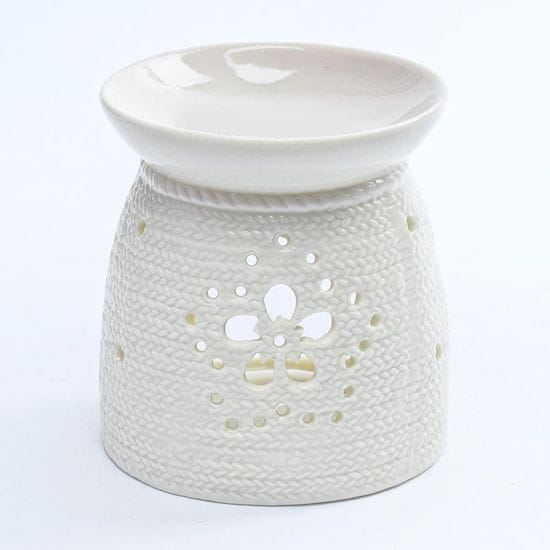 Porcelanska aroma svetilka 11cm KNIT bela