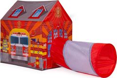 EcoToys Otroški igralni šotor s predorom Gasilska postaja