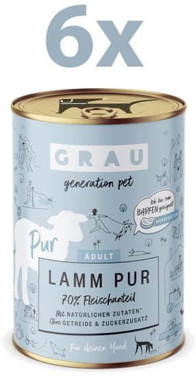 Grau GP Adult konzerva za pse, jagnjetina, 6 x 400 g