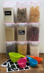 Deco Haus Kuhinjske posode za shranjevanje hrane - 9 delni set za večkratno uporabo z nepredušnimi pokrovi - Primerne za mikrovalovno pečico, pomivalni stroj in zamrzovalnik – Plastika brez BPA - Roza 