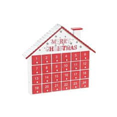 DKD Home Decor Adventni koledar lesena praznična hiša z LED osvetlitvijo MDF