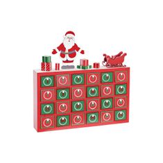 DKD Home Decor Adventni koledar z lesenimi predalčki in božičkom