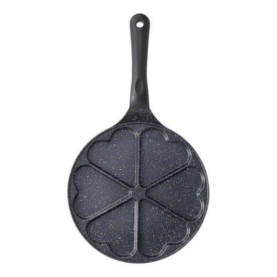 Tognana Ponev s kalupi v obliki srca (6) premium black 26cm / en ročaj / indukcija / aluminij, kamnita prevleka