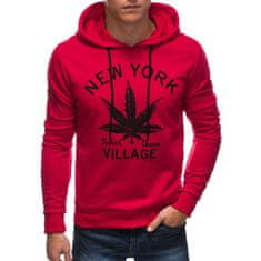 Edoti Moški pulover s kapuco VILLAGE rdeč MDN120391 M