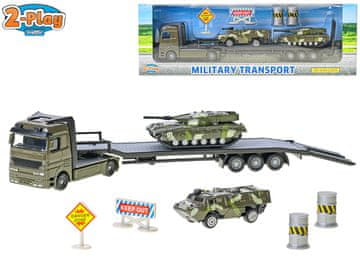 2-Play Traffic vojaški transporter 25 cm kovinski z oklepnimi vozili prosto gibanje 2 kosa