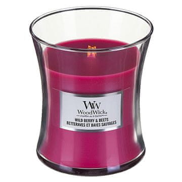 Woodwick Ovalna sveča v vazo , Gozdne jagode in pesa, 275 g