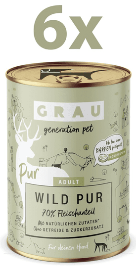 Grau GP Adult konzerva za pse, divjačina, 6 x 400 g