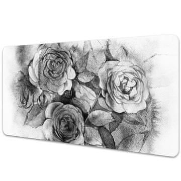 Decormat Podloga za pisalno mizo Black and white roses