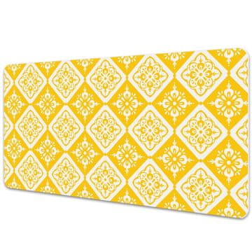 Decormat Namizna podloga Yellow white pattern