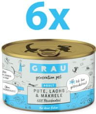 Grau GP Adult konzerva za mačke, puran & losos & skuša, 6 x 200 g