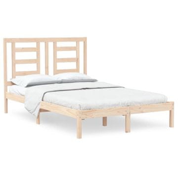 Vidaxl Posteljni okvir iz trdnega lesa 120x190 cm