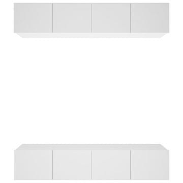 Vidaxl TV omarica 4 kosi bela 80x30x30 inženirski les