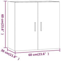 Vidaxl Stenska omarica siva sonoma 60x30x60 cm konstruiran les