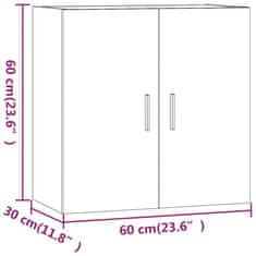 shumee Stenska omarica sonoma hrast 60x30x60 cm konstruiran les