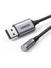 Ugreen UGREEN CM477 avdio adapter, USB v mini priključek 3,5 mm AUX (siv)