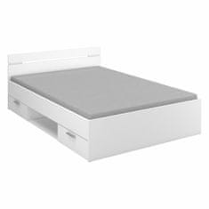 eoshop Multifunkcijska postelja MICHIGAN 140x200, biserno bela, z predali za shranjevanje
