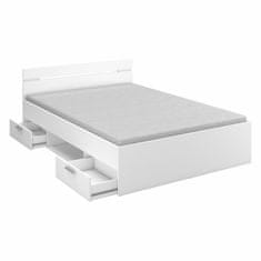 eoshop Multifunkcijska postelja MICHIGAN 140x200, biserno bela, z predali za shranjevanje