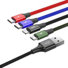 BASEUS Kabel USB Fast 4w1 2xUSB-C / Lightning / Micro 3,5A 1.2m 