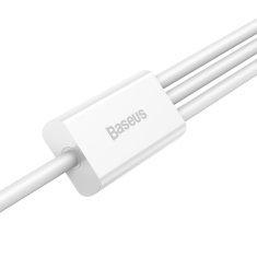 BASEUS Kabel USB 3-v-1 Superior Series, USB na micro USB / USB-C / Lightning, 3,5 A, 1,2 m (bel)