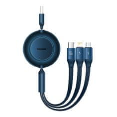 BASEUS Baseus Bright Mirror 3, kabel USB 3-v-1 za micro USB / USB-C / Lightning 66W / 2A 1,1 m (modri)