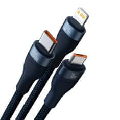BASEUS Kabel USB 3w1 Flash Series 2, USB-C + micro USB + Lightning, 100W, 1.5m 