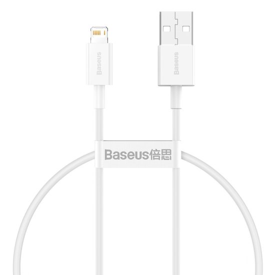 BASEUS Kabel USB na Lightning Superior Series, 2,4 A, 0,25 m (bela)