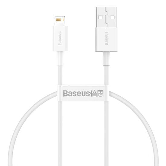 BASEUS Kabel USB na Lightning Superior Series, 2,4 A, 0,25 m (bela)