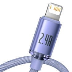 BASEUS Kabel USB Lightning Crystal Shine, 2.4A, 1.2m 