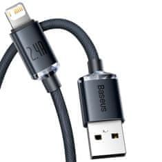 BASEUS Kabel USB Lightning Crystal Shine, 2.4A, 1.2m