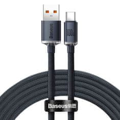 BASEUS Crystal Shine kabel USB na USB-C, 100 W, 1,2 m (črn) - odprta embalaža