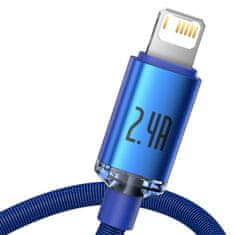 BASEUS Kabel USB-Lightning Crystal Shine, 2,4 A, 1,2 m (modri)